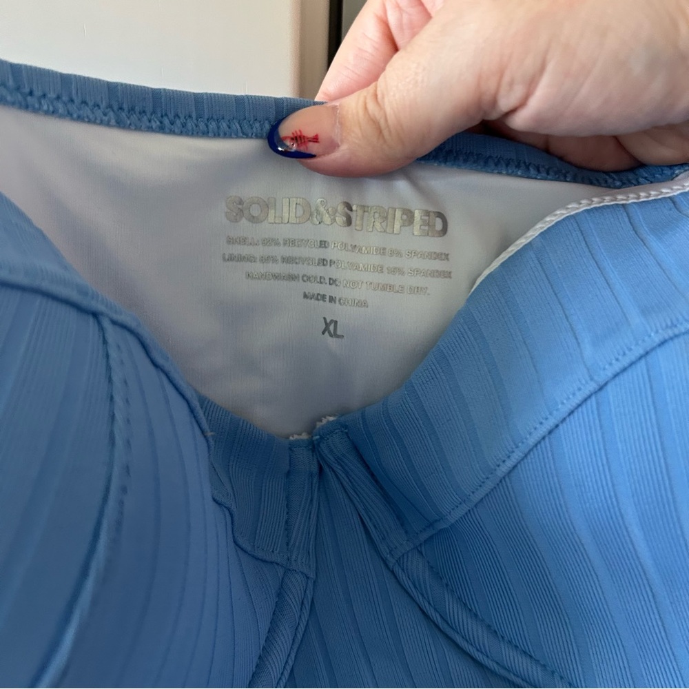 NWT Solid & Striped Spencer Ribbed Belted One Piece Swimsuit - Picture 4 of 5